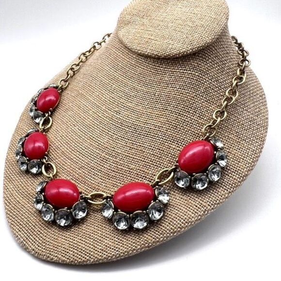 Stella & Dot Cherry Red Retired Mae Necklace - Picture 6 of 9